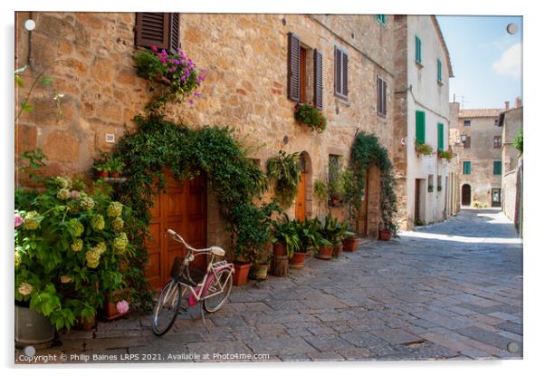 Beautiful Pienza, Tuscany Acrylic by Philip Baines