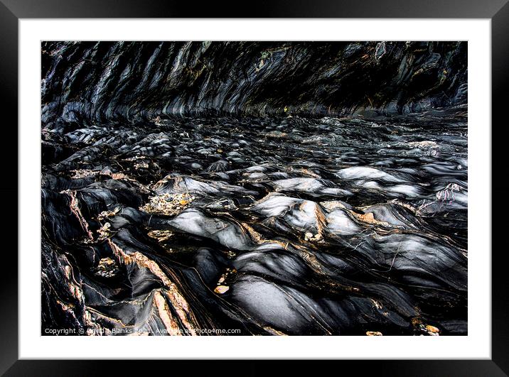 Flowing Rocks Framed Mounted Print by David J Blanks