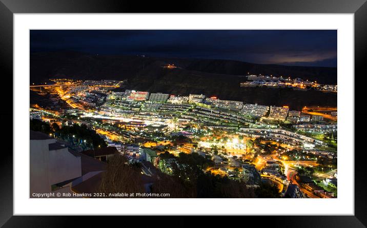 Nightime Over Puerto Rico Framed Mounted Print by Rob Hawkins