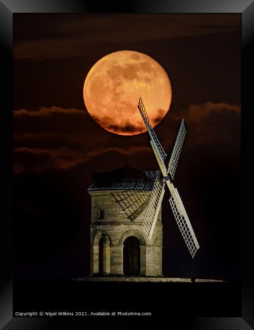 Chesterton Supermoon Framed Print by Nigel Wilkins