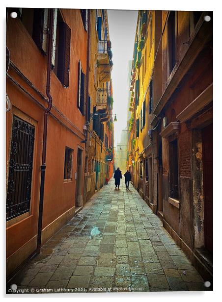 Venice back street Acrylic by Graham Lathbury