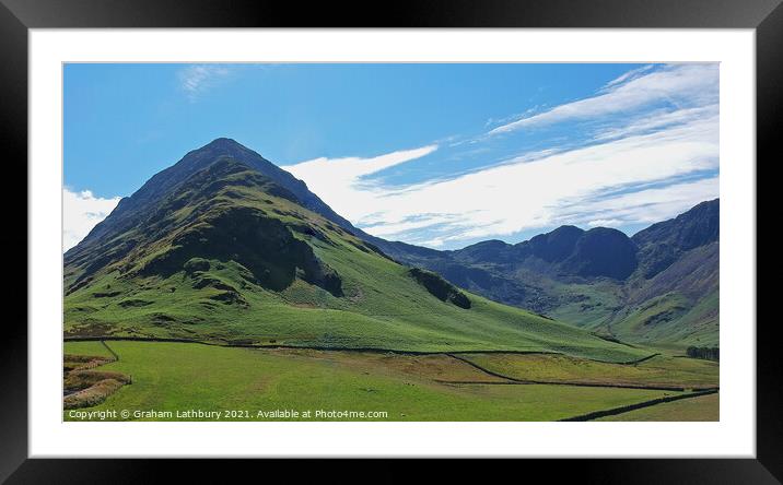 Peaks surrounding Gatesgarth at Buttermere, Lake District Framed Mounted Print by Graham Lathbury