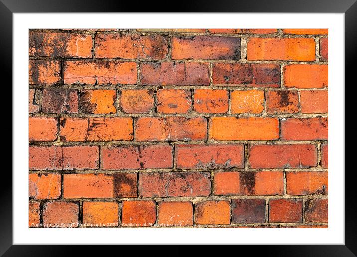 Abstract background of a close up of a Victorian red brick wall Framed Mounted Print by SnapT Photography