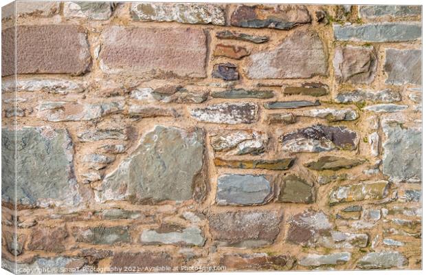 Old stone wall abstract background, with cement filling Canvas Print by SnapT Photography