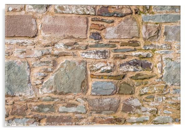 Old stone wall abstract background, with cement filling Acrylic by SnapT Photography