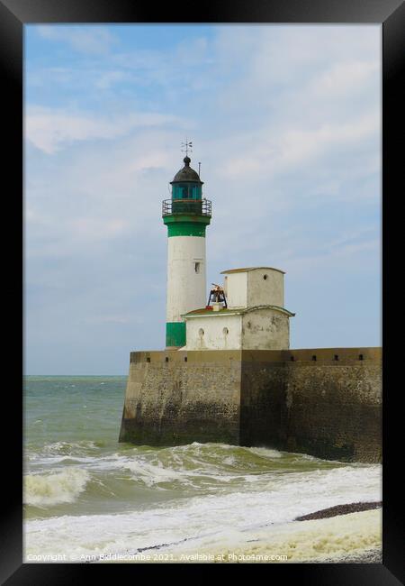 Lighthouse of Le Treport  Framed Print by Ann Biddlecombe