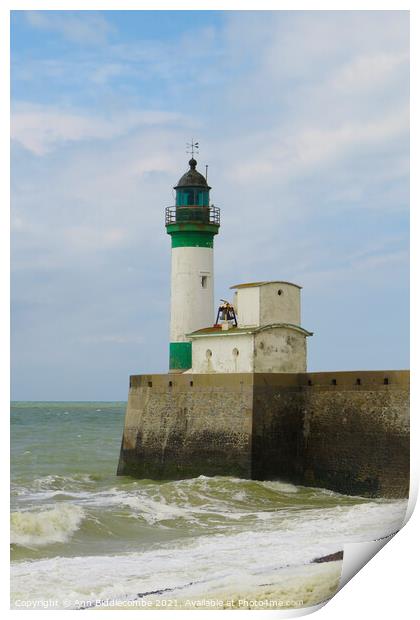 Lighthouse of Le Treport  Print by Ann Biddlecombe