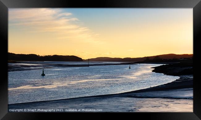 River Dee estuary at sunset in winter at Kirkcudbright, Scotland Framed Print by SnapT Photography