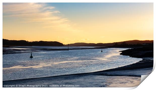 River Dee estuary at sunset in winter at Kirkcudbright, Scotland Print by SnapT Photography