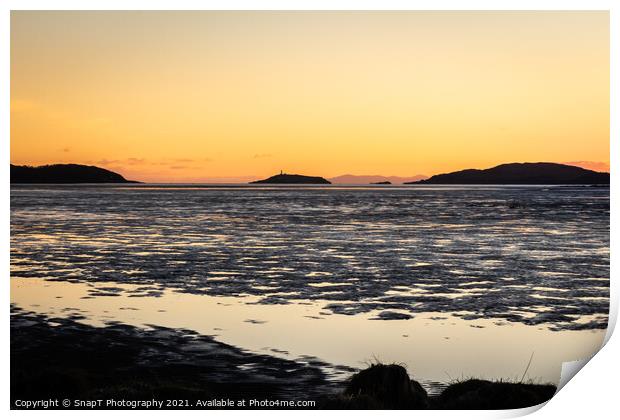 Golden winter sunset over Kirkcudbright Bay mudflats and the Dee estuary Print by SnapT Photography