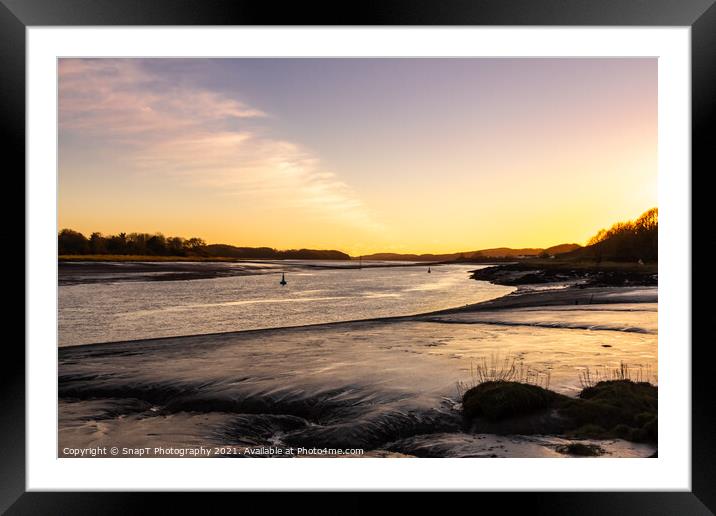 River Dee estuary at sunset in winter at Kirkcudbright, Scotland Framed Mounted Print by SnapT Photography