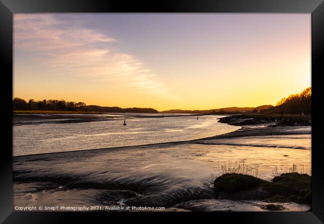 River Dee estuary at sunset in winter at Kirkcudbright, Scotland Framed Print by SnapT Photography