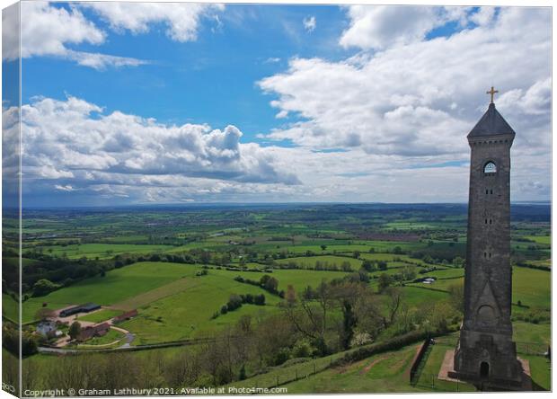 Tyndale Monument, Nibley, Cotswolds Canvas Print by Graham Lathbury