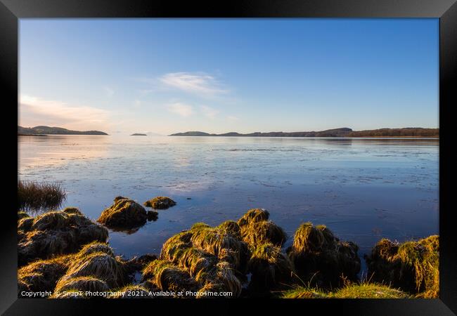 Kirkcudbright bay at low tide on a sunny winters morning, Scotland Framed Print by SnapT Photography