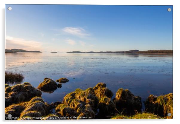 Kirkcudbright bay at low tide on a sunny winters morning, Scotland Acrylic by SnapT Photography