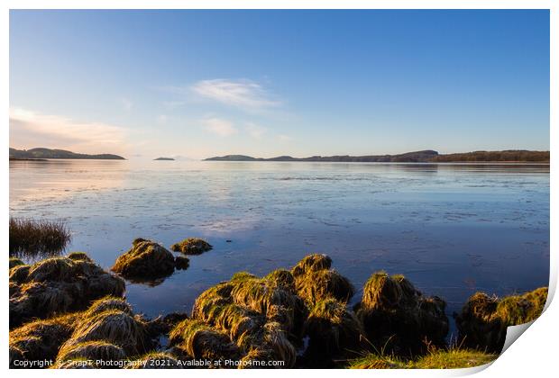 Kirkcudbright bay at low tide on a sunny winters morning, Scotland Print by SnapT Photography