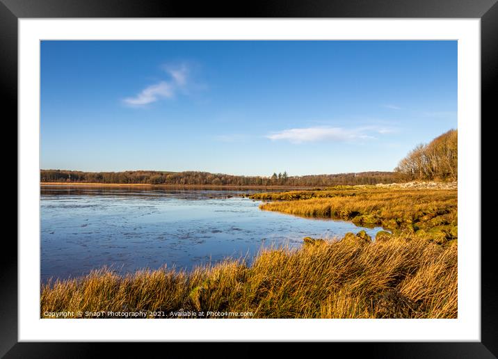 Low tide on a Scottish Coastal salt marsh at Kirkcudbright bay during the winter Framed Mounted Print by SnapT Photography