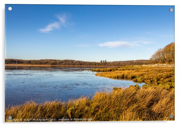 Low tide on a Scottish Coastal salt marsh at Kirkcudbright bay during the winter Acrylic by SnapT Photography