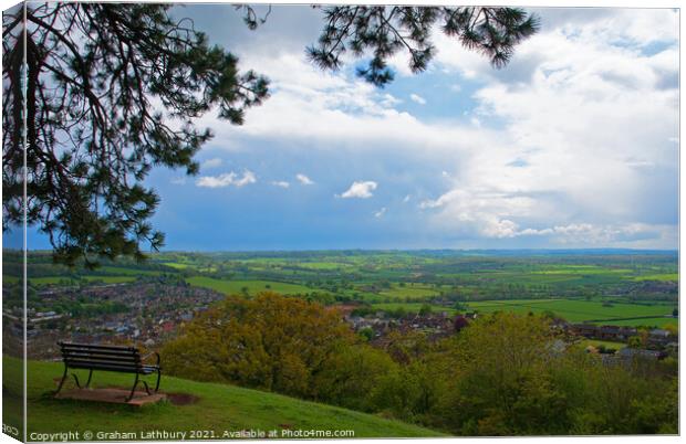 The stunning vista from the Wotton Under Edge Circle of Trees Canvas Print by Graham Lathbury