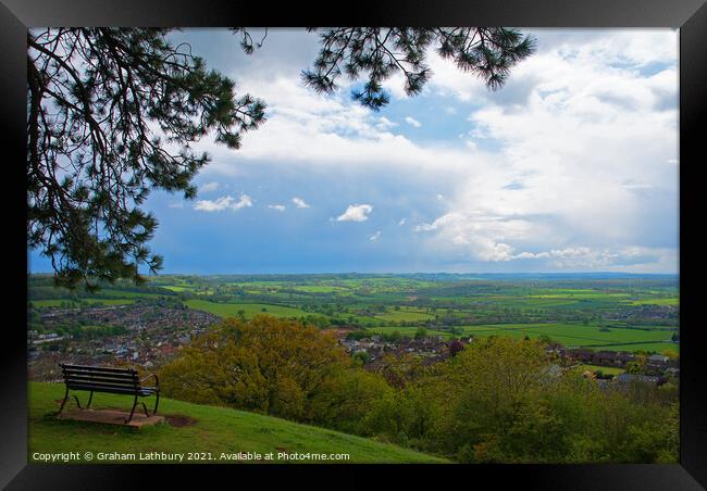 The stunning vista from the Wotton Under Edge Circle of Trees Framed Print by Graham Lathbury