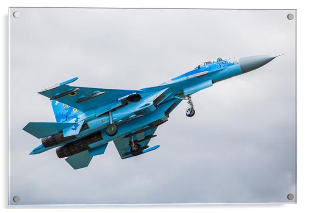 Ukrainian Air Force Su-27P Flanker Acrylic by Jason Wells