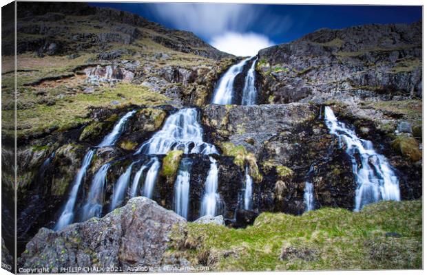 Levers water waterfall above Coniston village 526 Canvas Print by PHILIP CHALK