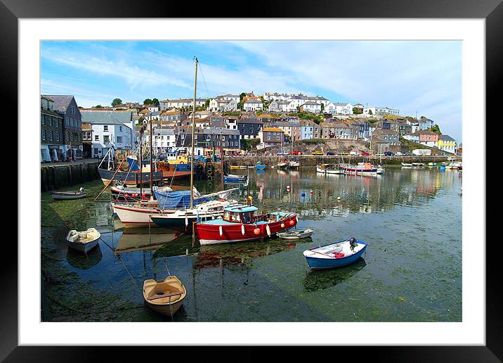 Mevagissey Harbour, Cornwall Framed Mounted Print by Michael Oakes