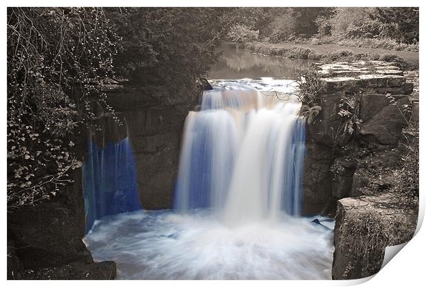 Jesmond Dene Waterfall Print by Michael Oakes