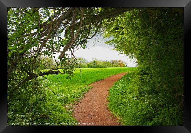 A field viewed forest track Framed Print by Graham Lathbury