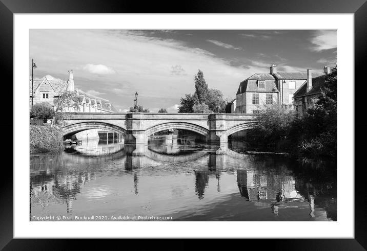 River Welland Reflections Stamford Lincolnshire Mo Framed Mounted Print by Pearl Bucknall