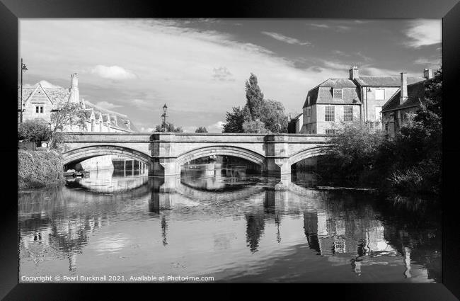 River Welland Reflections Stamford Lincolnshire Mo Framed Print by Pearl Bucknall