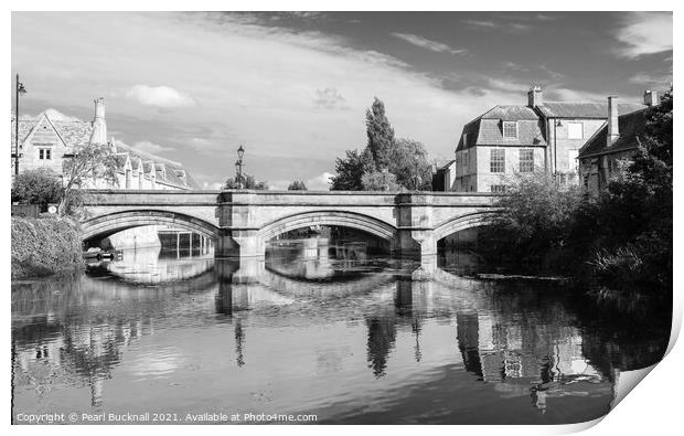 River Welland Reflections Stamford Lincolnshire Mo Print by Pearl Bucknall