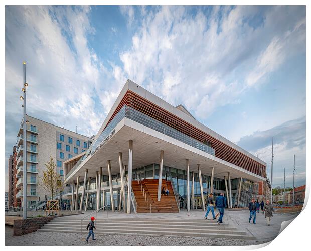 Helsingborg SeaU Conference Center and Hotel Wide Angle View Print by Antony McAulay