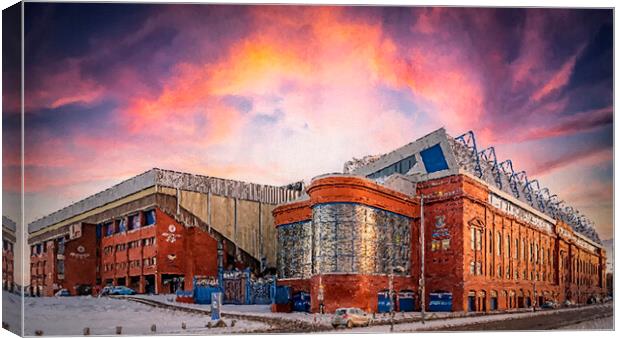 Rangers Ibrox Stadium Digital Painting Canvas Print by Antony McAulay