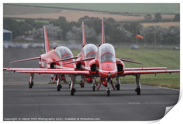 Red Arrows Taxiiing  Print by Alister Firth Photography