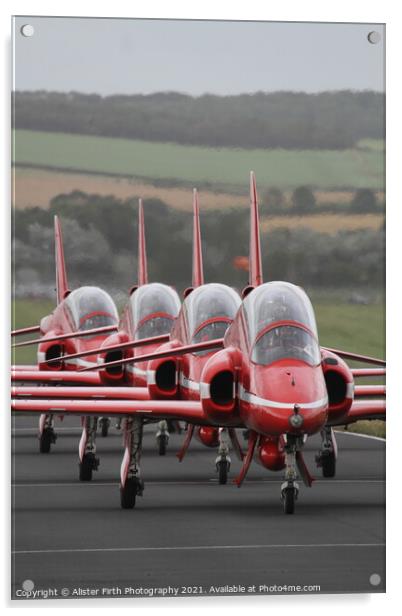 Red Arrows Taxiiing  Acrylic by Alister Firth Photography
