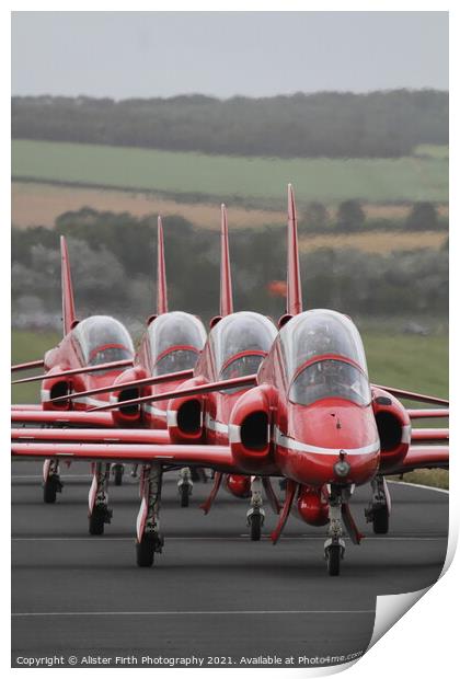 Red Arrows Taxiiing  Print by Alister Firth Photography