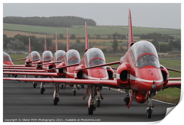 Red Arrows Taxiiing  Print by Alister Firth Photography