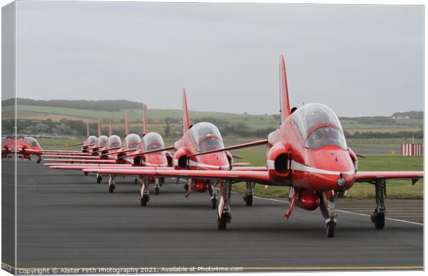 Red Arrows Taxiiing  Canvas Print by Alister Firth Photography