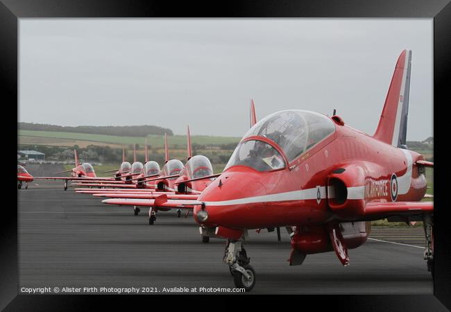 Red Arrows Taxiing Framed Print by Alister Firth Photography