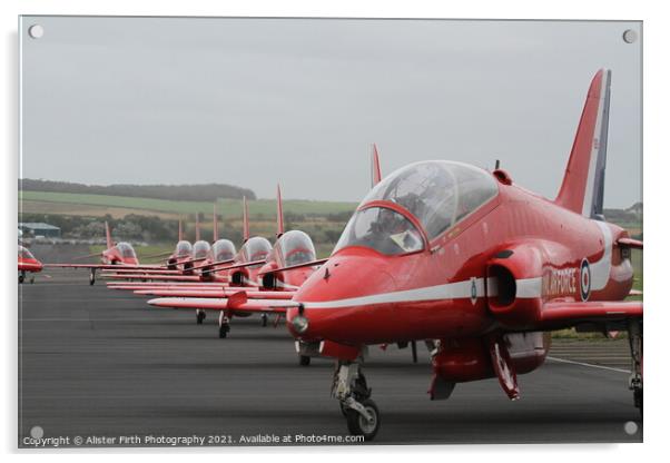 Red Arrows Taxiing Acrylic by Alister Firth Photography