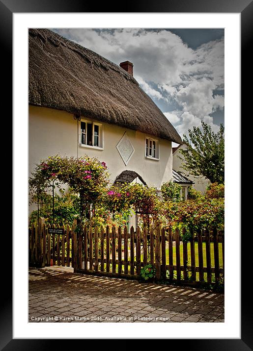 Thatched Cottage Framed Mounted Print by Karen Martin