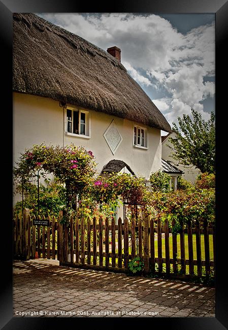 Thatched Cottage Framed Print by Karen Martin