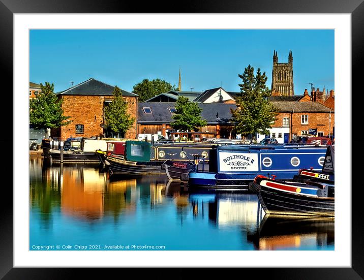 Diglis Basin Framed Mounted Print by Colin Chipp