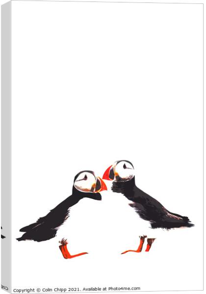 Stylised puffins Canvas Print by Colin Chipp