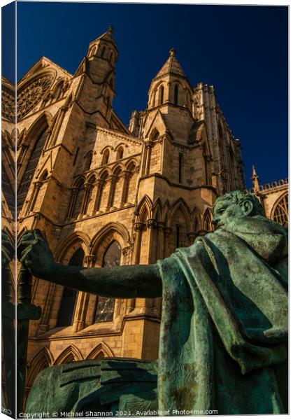York Minsters Glorious Guardian Canvas Print by Michael Shannon