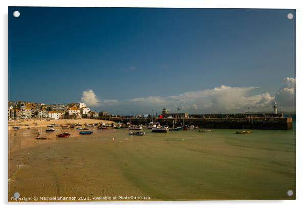 Harbour, St Ives, Cornwall Acrylic by Michael Shannon