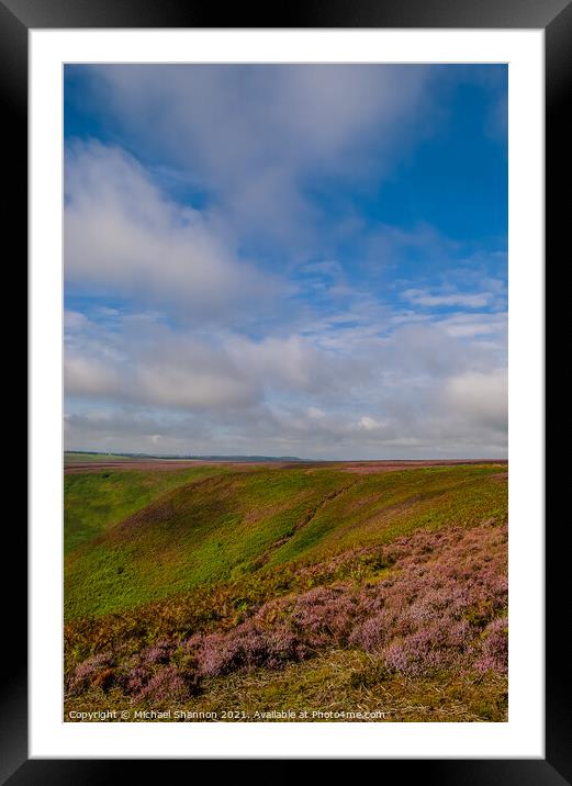 Heather Moorland - The North Yorkshire Moors Framed Mounted Print by Michael Shannon