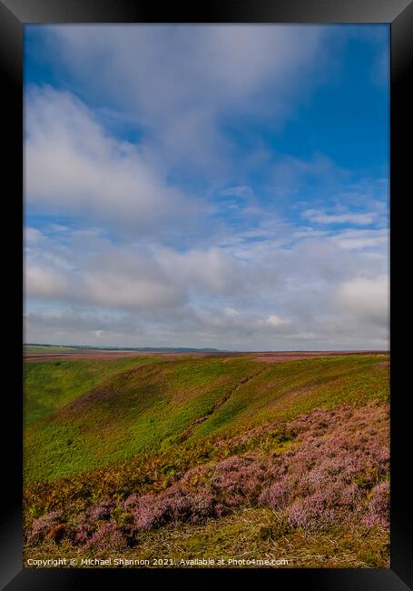 Heather Moorland - The North Yorkshire Moors Framed Print by Michael Shannon