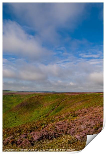 Heather Moorland - The North Yorkshire Moors Print by Michael Shannon